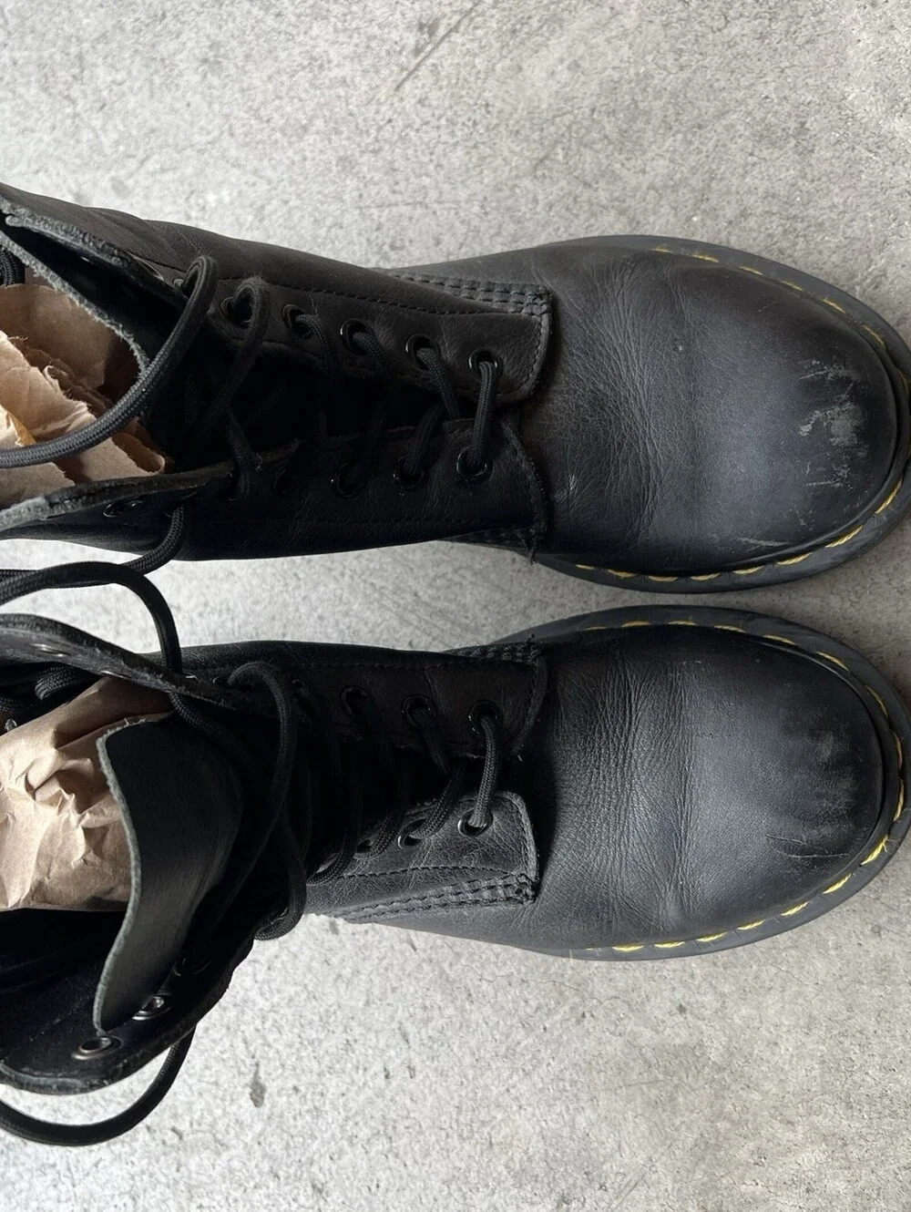 Doc Martens Air Wair 1460 W Black Bounce Sole Combat Style Boots Womens Size 6
